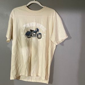 Cream Motorcycle Graphic Tee